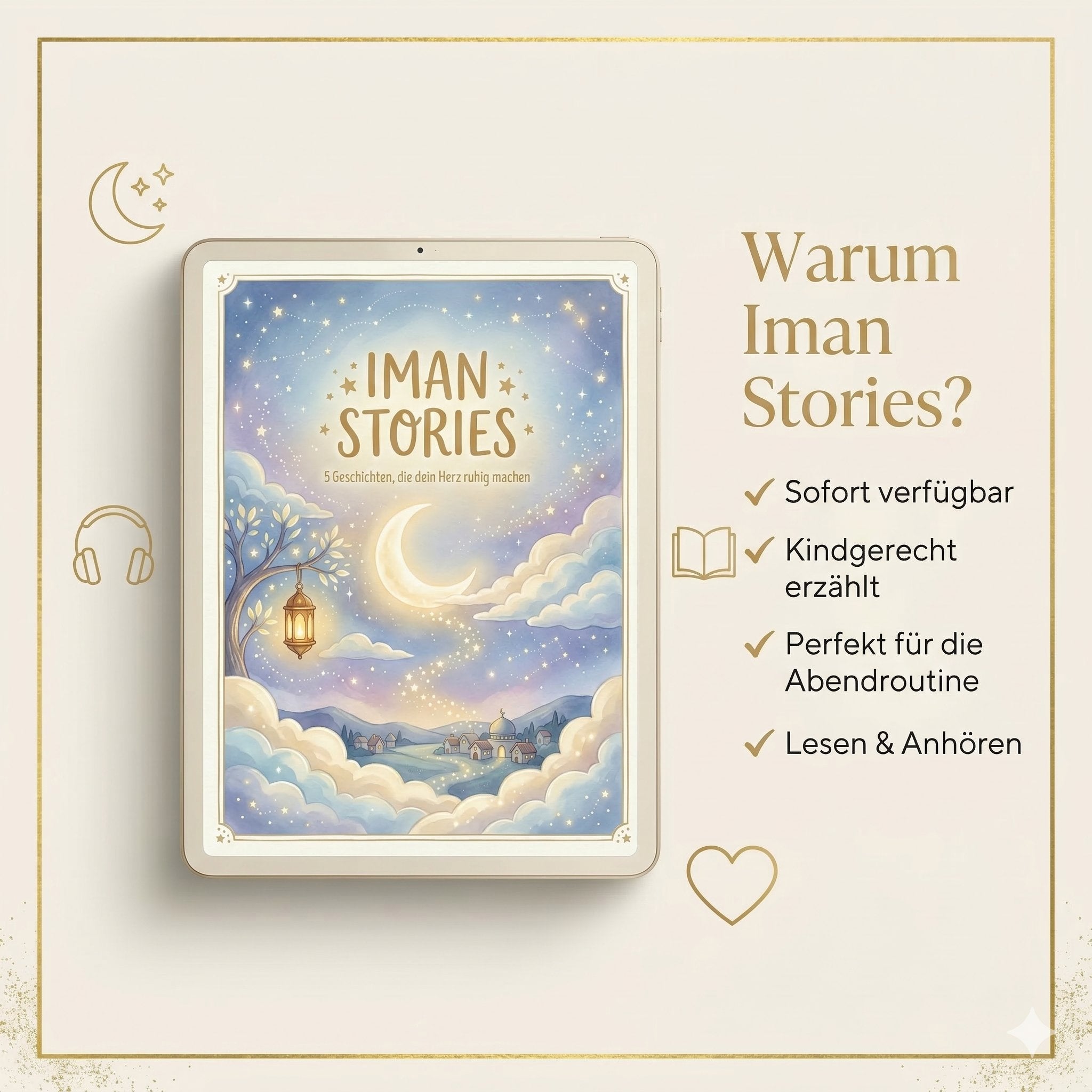 Iman Stories Vorteile auf einem iPad