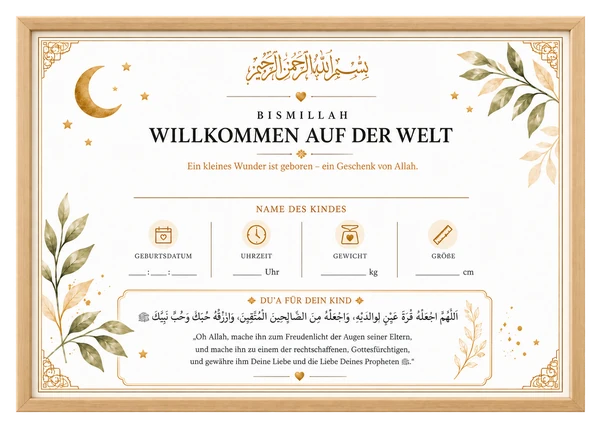 Islamische Geburtsurkunde