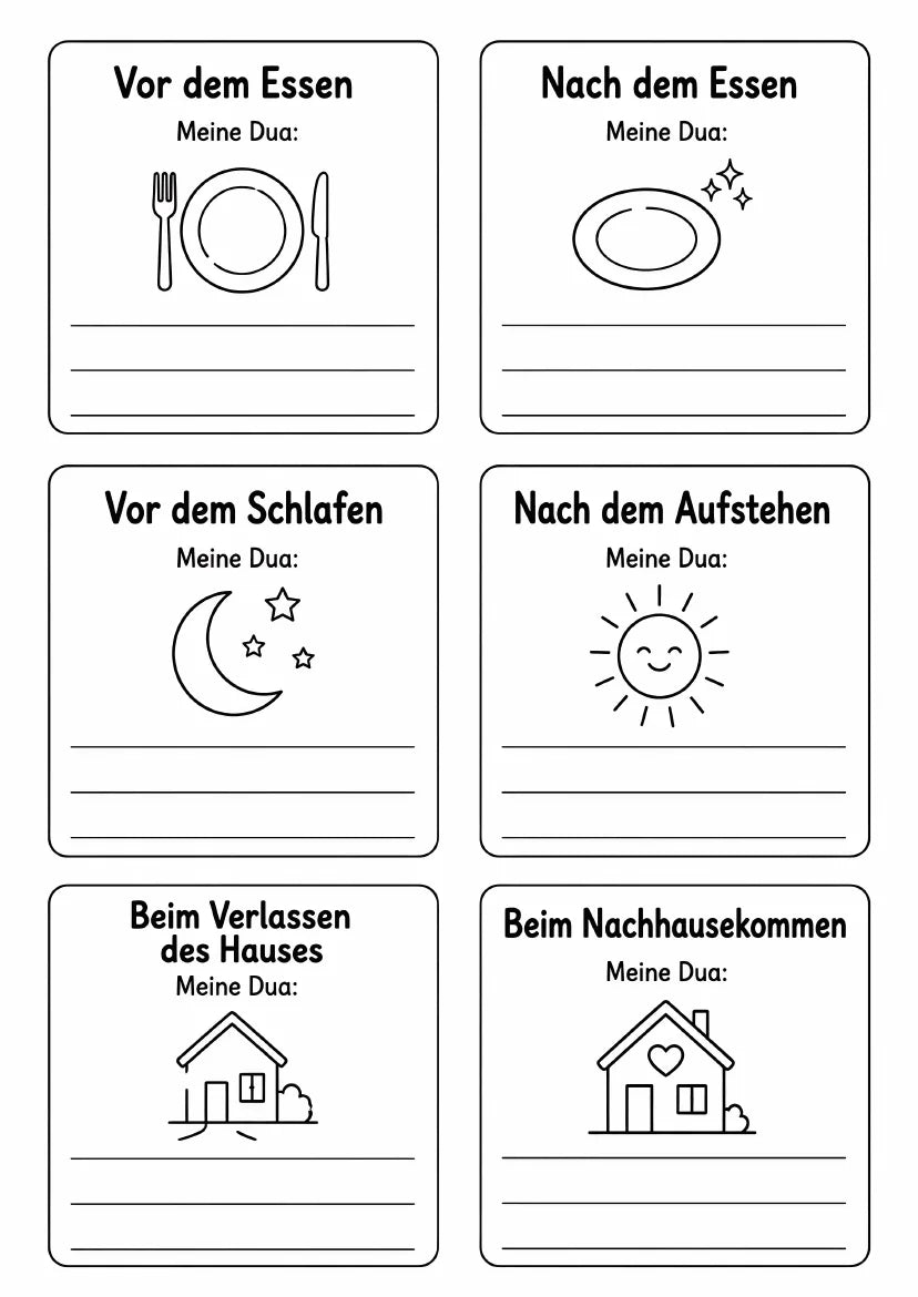 Dua-Kärtchen für Kinder